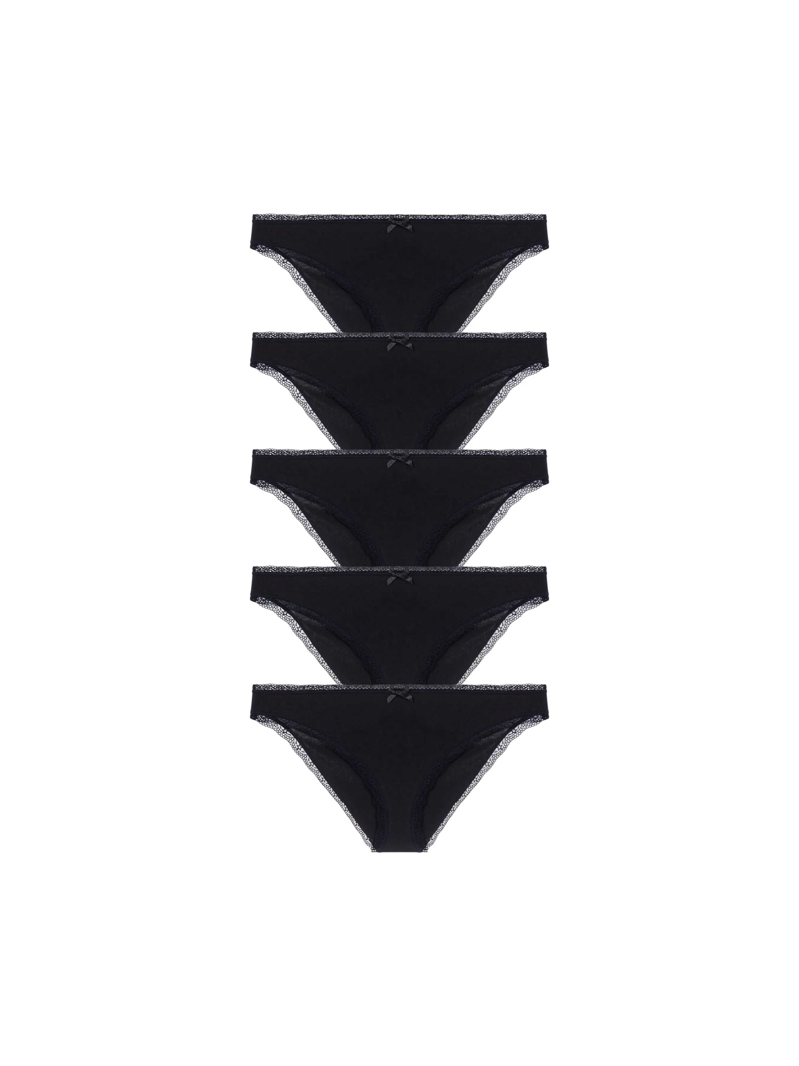 5PACK dámské kalhotky brazilky Dorina Essential Cotton černé (DCBZ0006CO035-5X0001) XXL