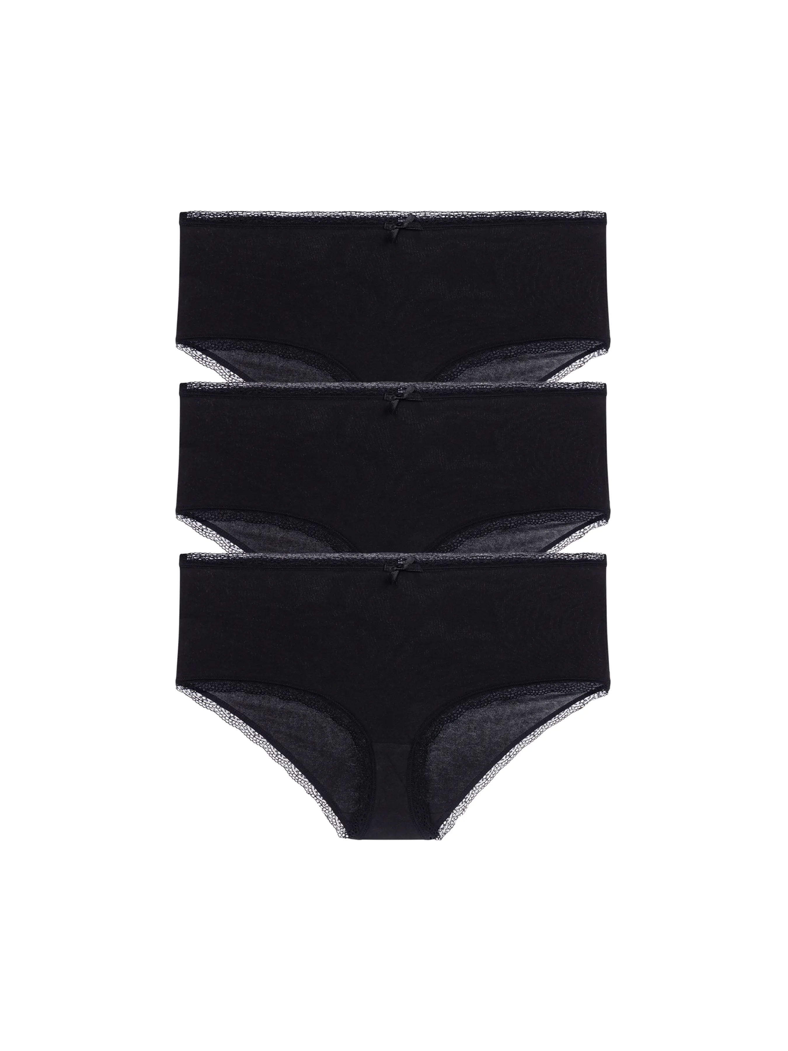 3PACK dámské kalhotky hipster Dorina Essential Cotton černé (DCMI0013CO035-3X0009) L