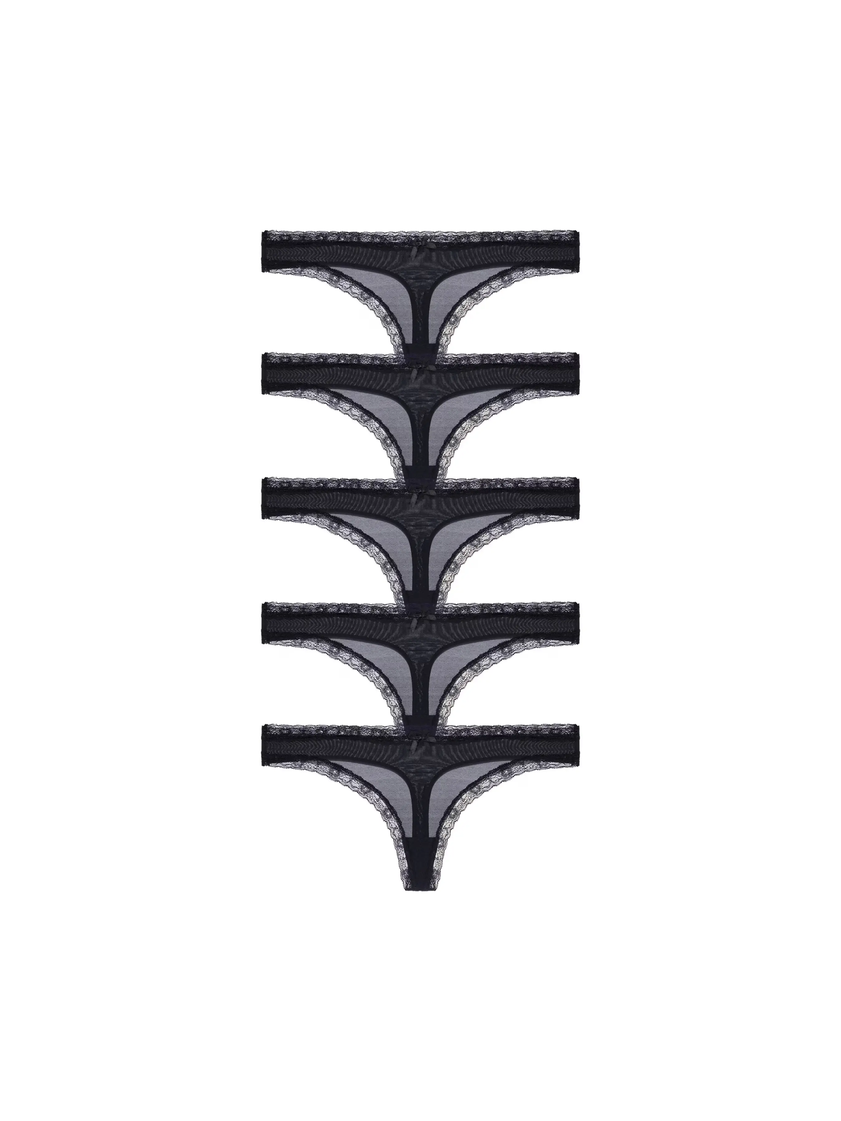 5PACK dámská tanga Dorina Essential Microfibre černá (DCTH0013MI138-5X0001)