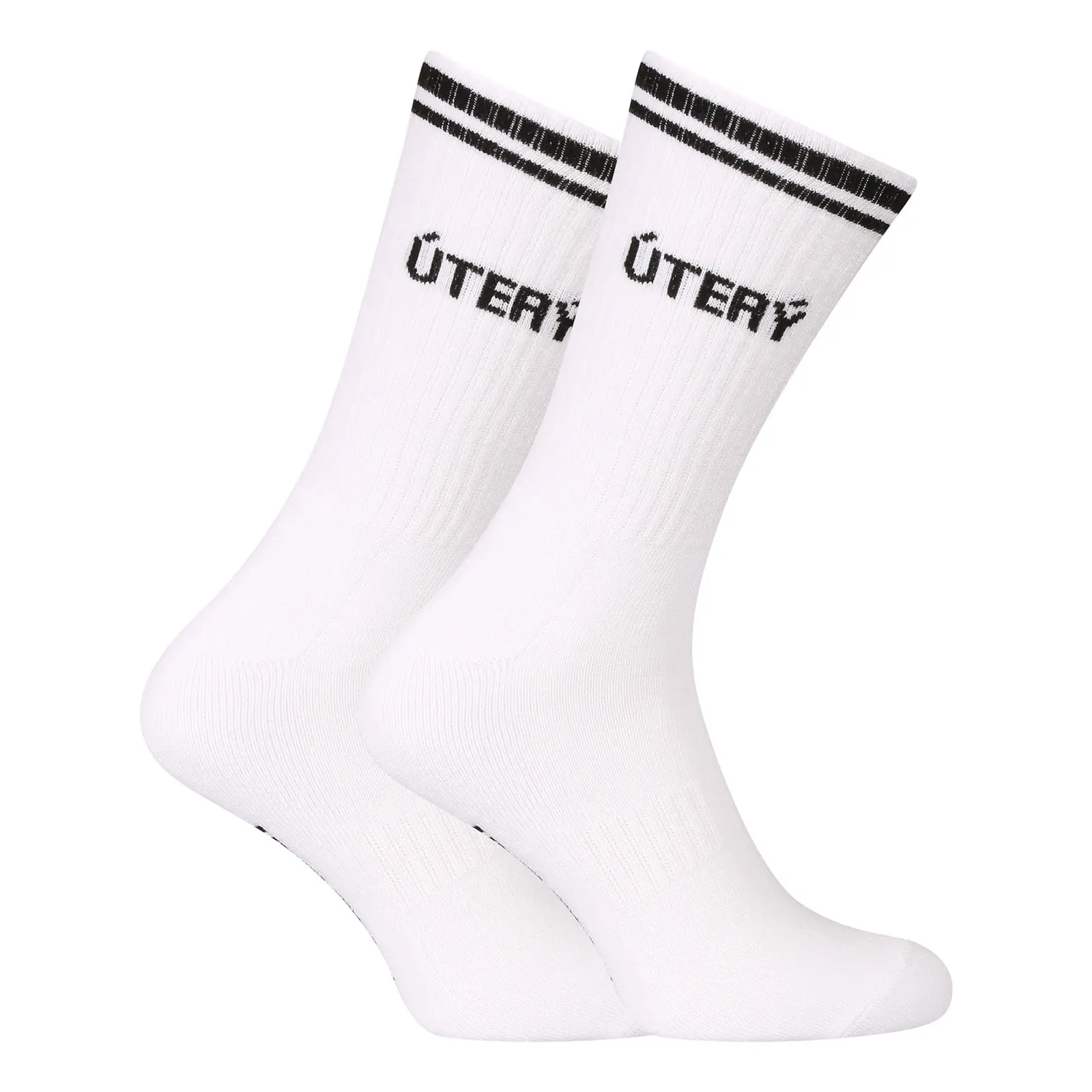 Ponožky Nedeto sportovní vysoké ÚTERÝ bílé (1NOBT25)