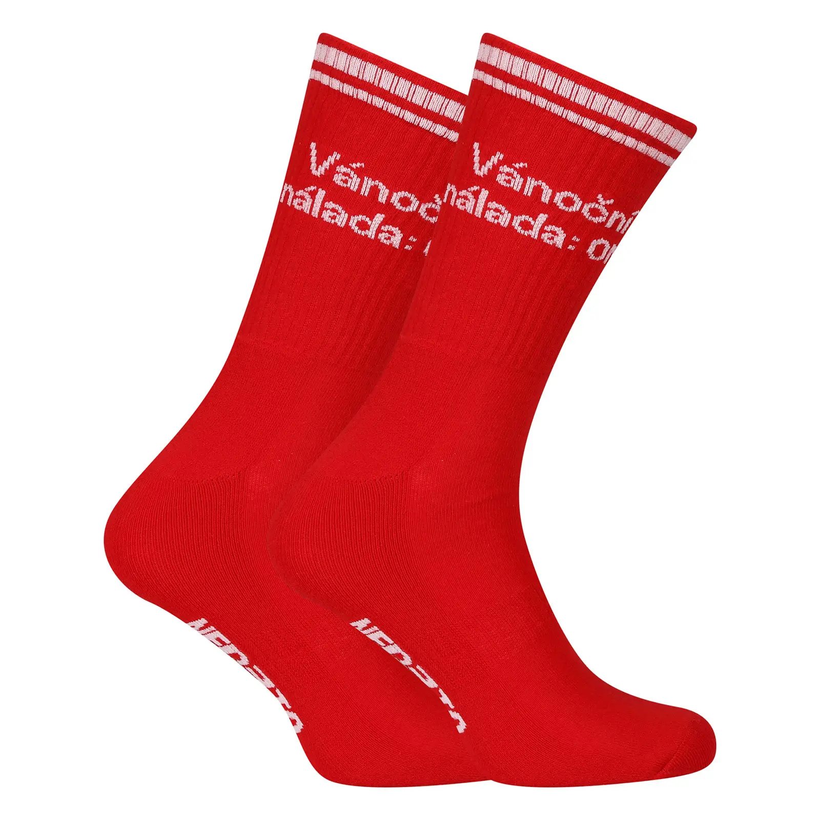 Ponožky Nedeto sportovní vysoké Vánoční nálada: ON červené (1NORT1) XL