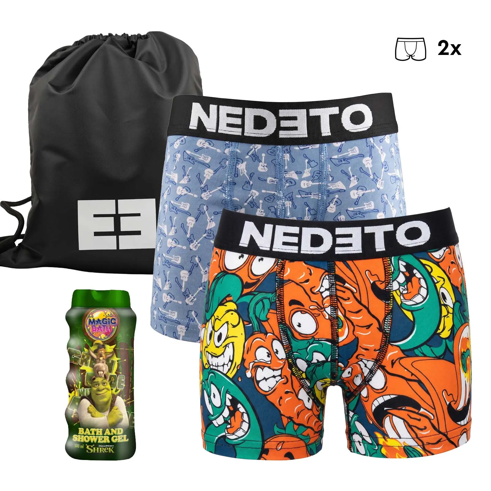 Dětská dárková sada 2PACK dětské boxerky Nedeto a sprchový gel (3NBDTP2) 6-8 let, trenky / trenýrky