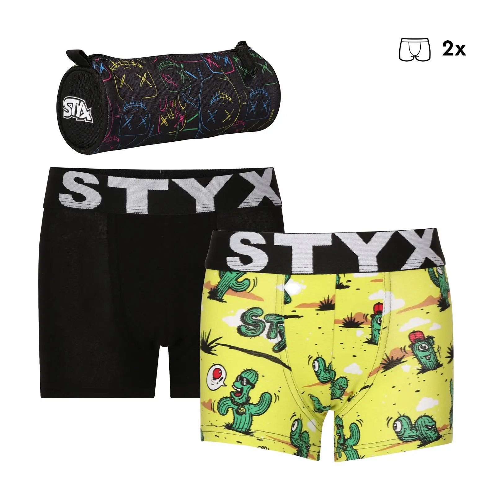 2PACK dětské boxerky Styx sportovní guma s penálem (2SPGJ6051)