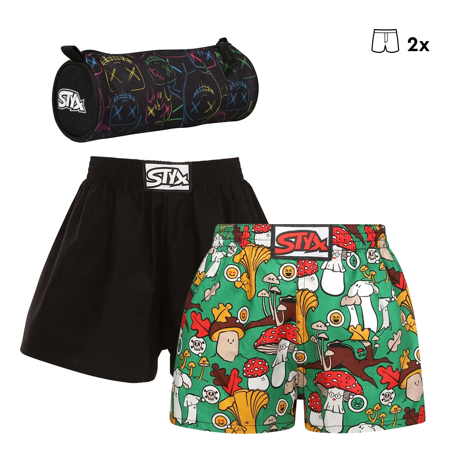 2PACK dětské trenky Styx klasická guma s penálem (2SPJ6058)