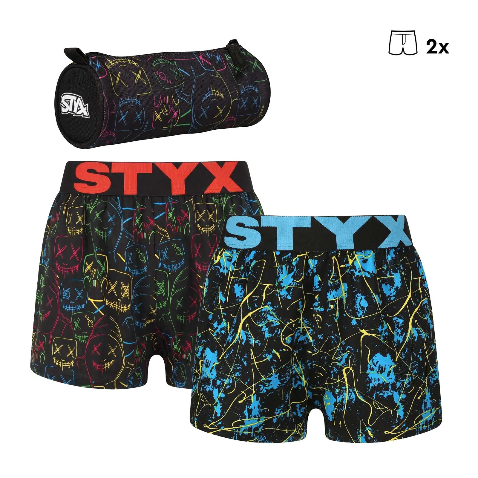 2PACK dětské trenky Styx sportovní guma s penálem (2SPBJ5052)