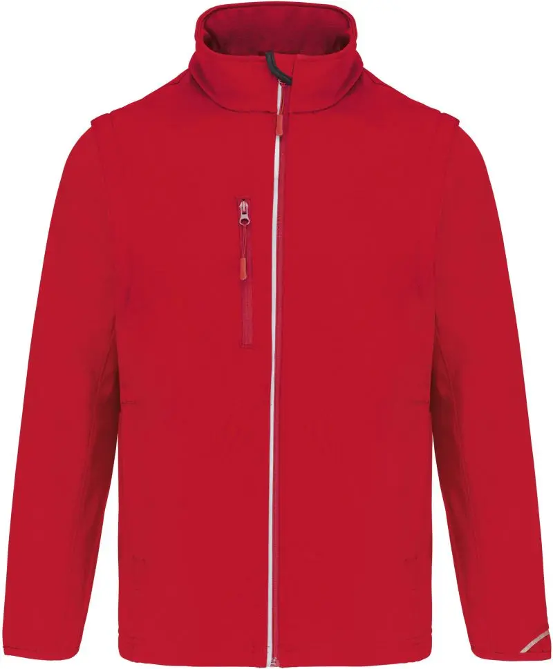 3-vrstvá softshellová bunda s odepínacími rukávy - sporty red