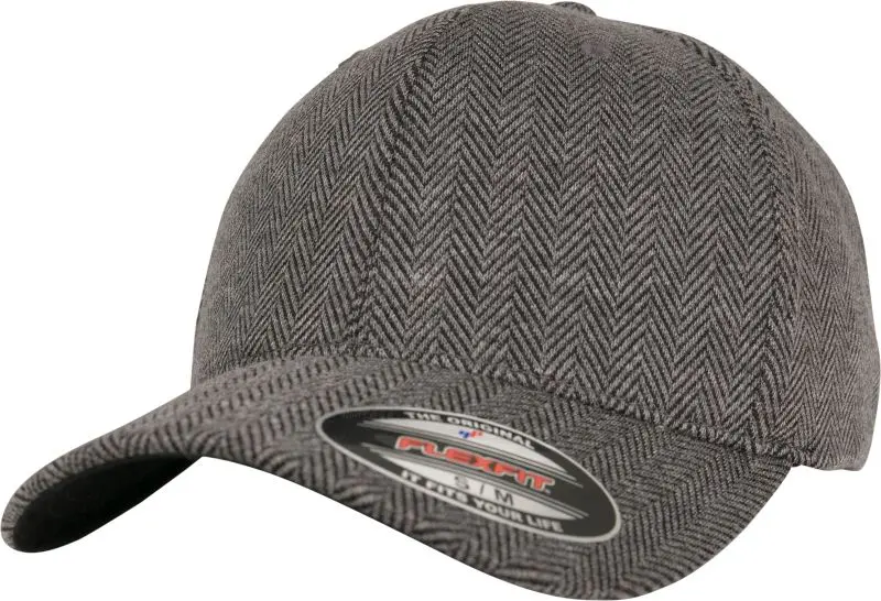 6 panelová Flexfit kšiltovka - black/heather grey