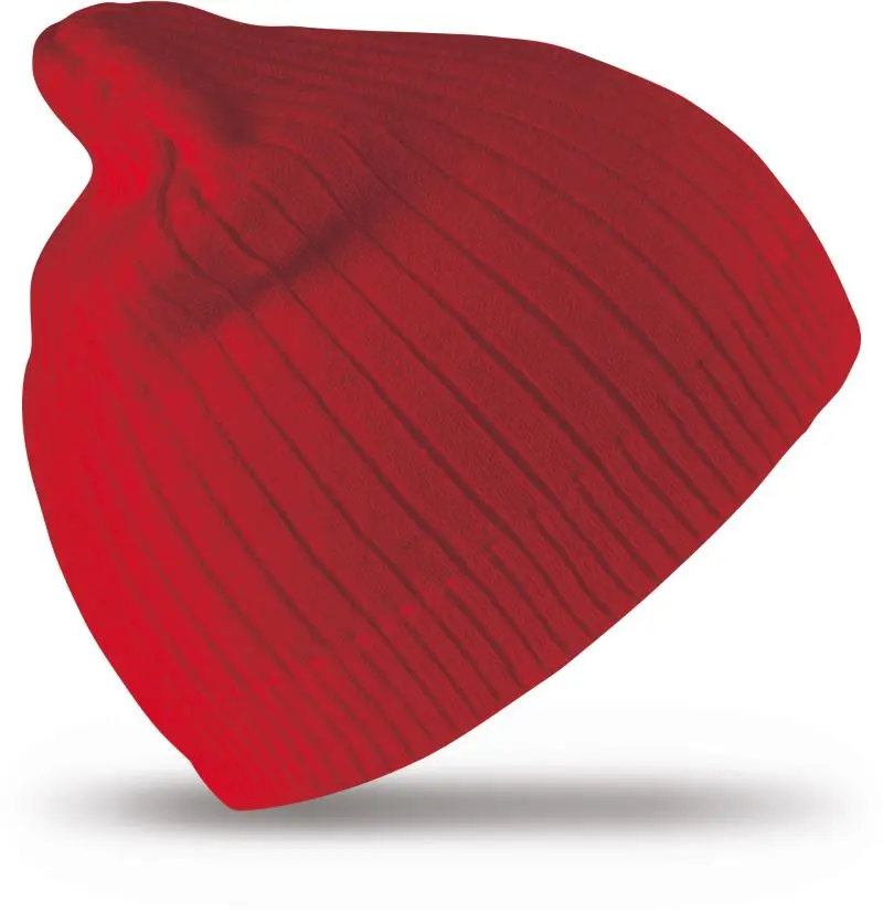 Pletená žebrovaná čepice - red