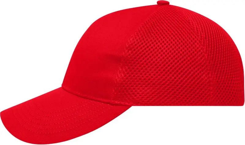 6 panelová kšiltovka ze vzdušné síťoviny - red