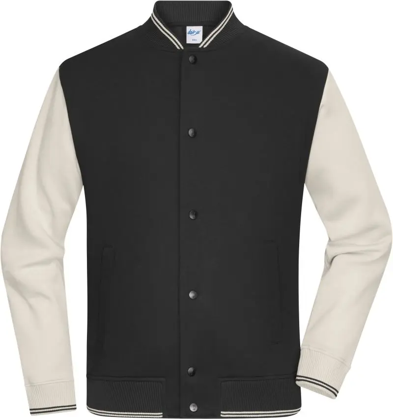 College bunda z bio bavlny - black/sandstone