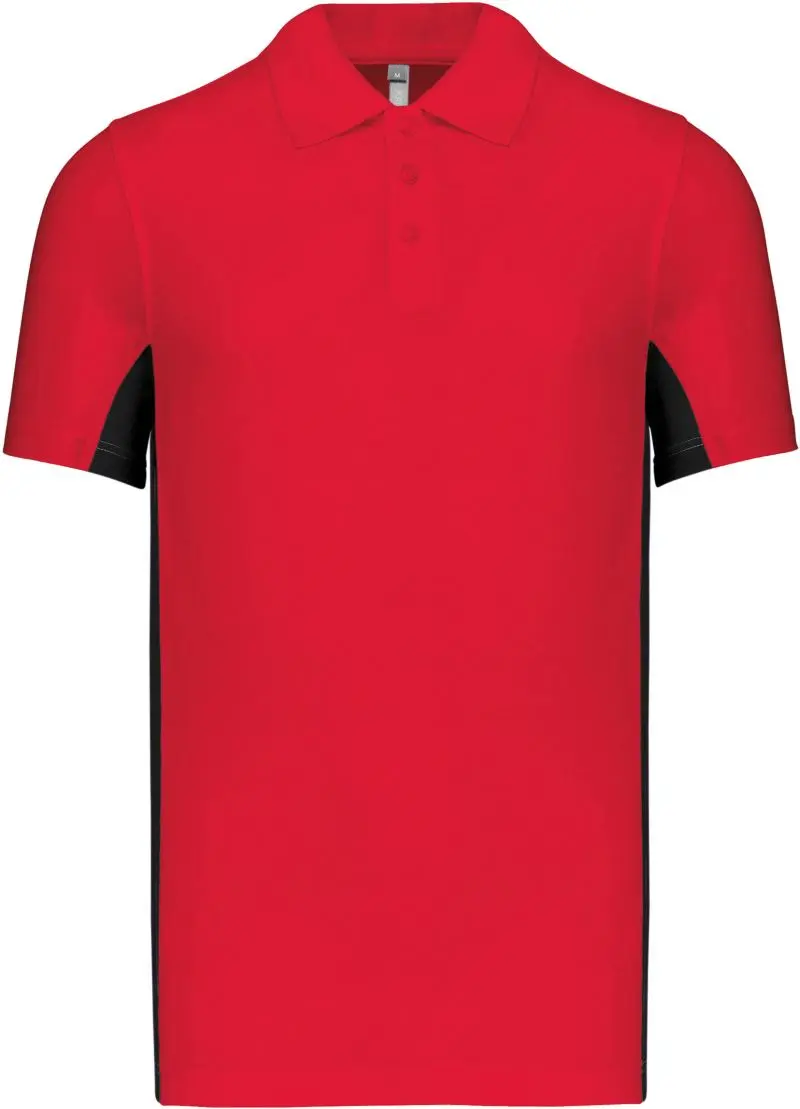 2-barevné piqué polo "Flag" - red/black