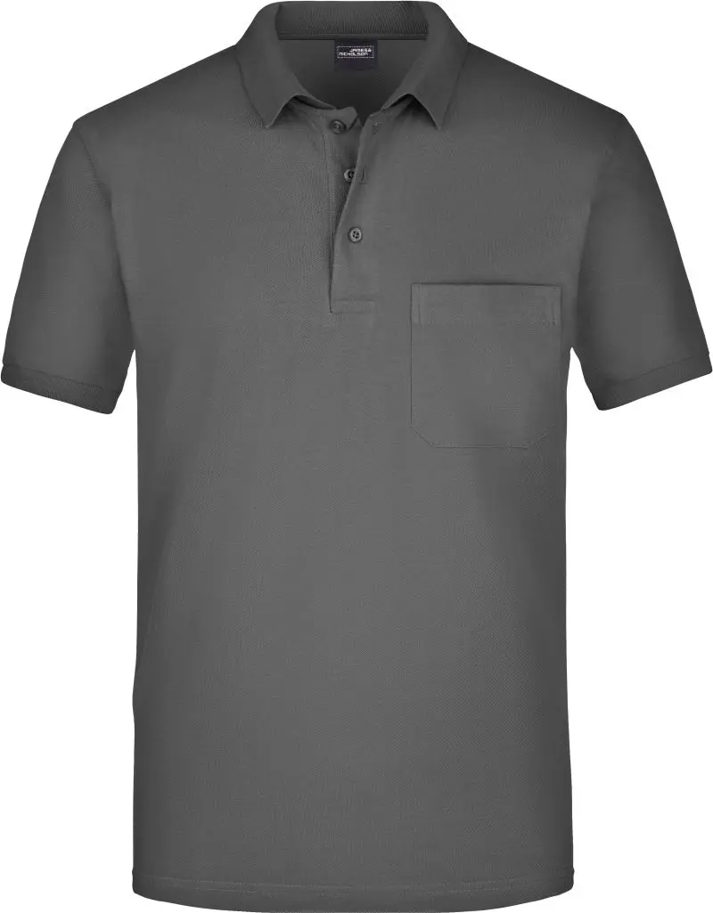 Piqué polo s náprsní kapsou - graphite