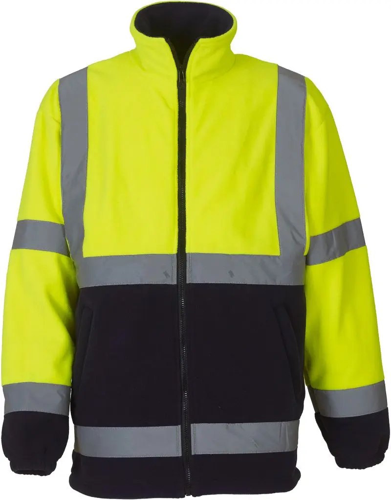 Hi-Vis Fleecová Bunda - hi vis yellow/navy
