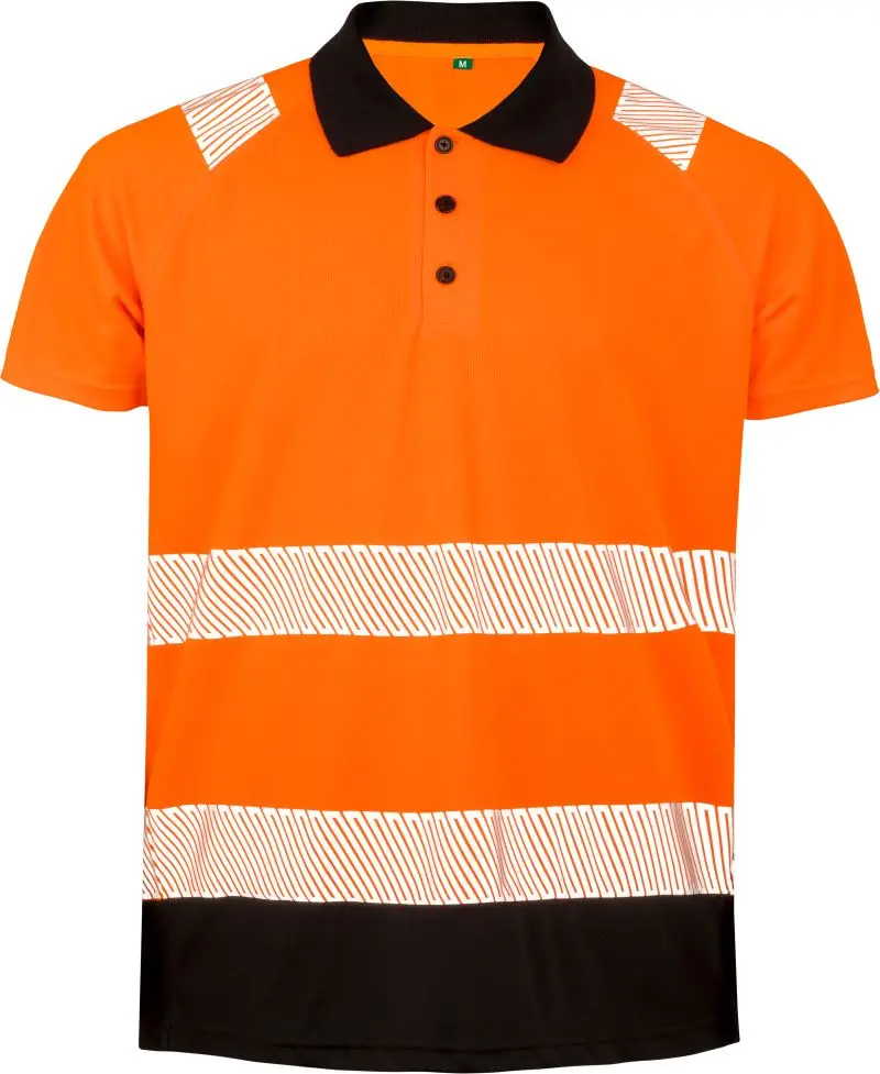 Bezpečnostní polo - fluorescent orange/black