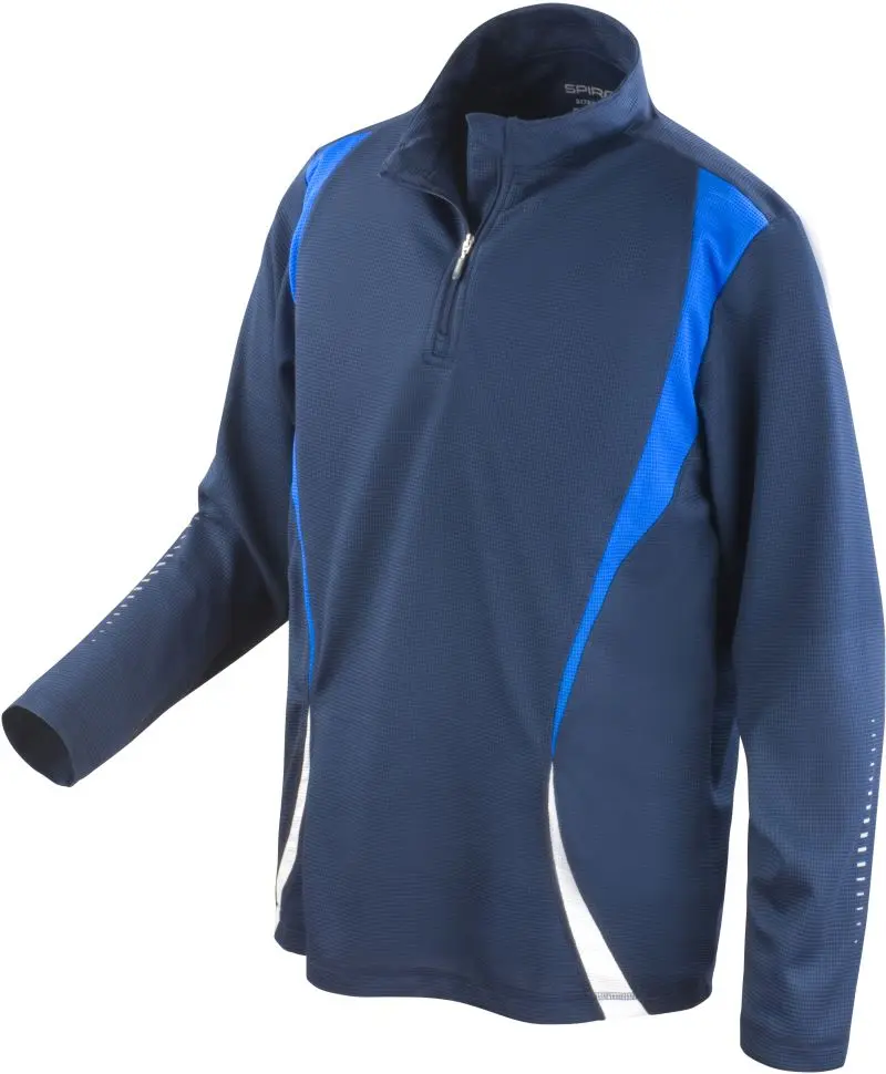 Tréninkový top s "1/4" zip s dlouhým rukávem - navy/royal/white