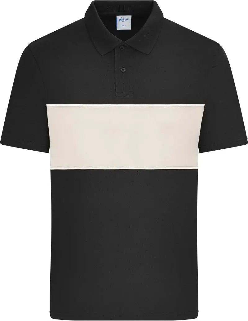 Bio polo "Colour-Block" - black/sandstone