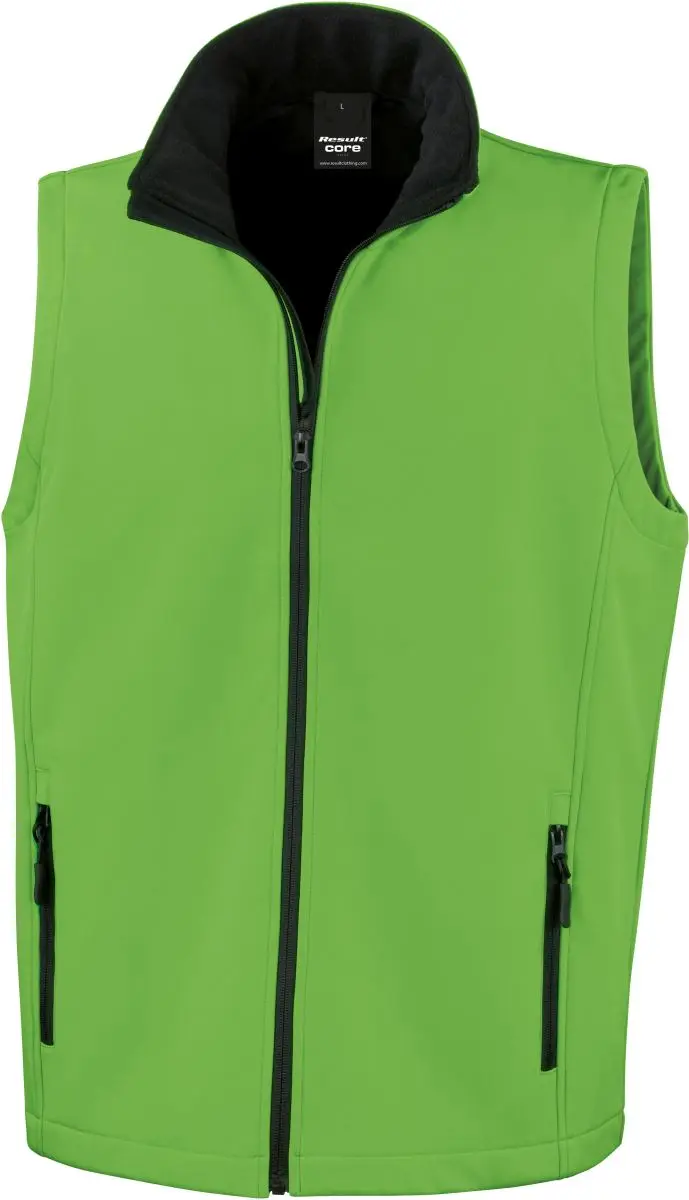 Pánská 2-vrstvá softshellová vesta "Printable" - vivid green/black
