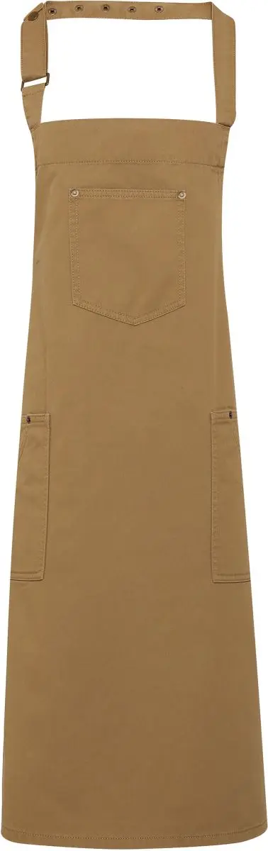 Bavlněná zástěra s laclem "Chino" - khaki