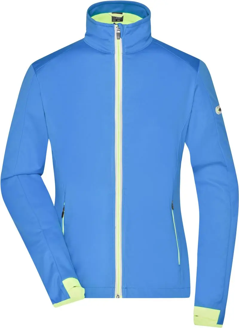 Dámská 3-vrstvá sportovní softshellová bunda - bright blue/bright yellow