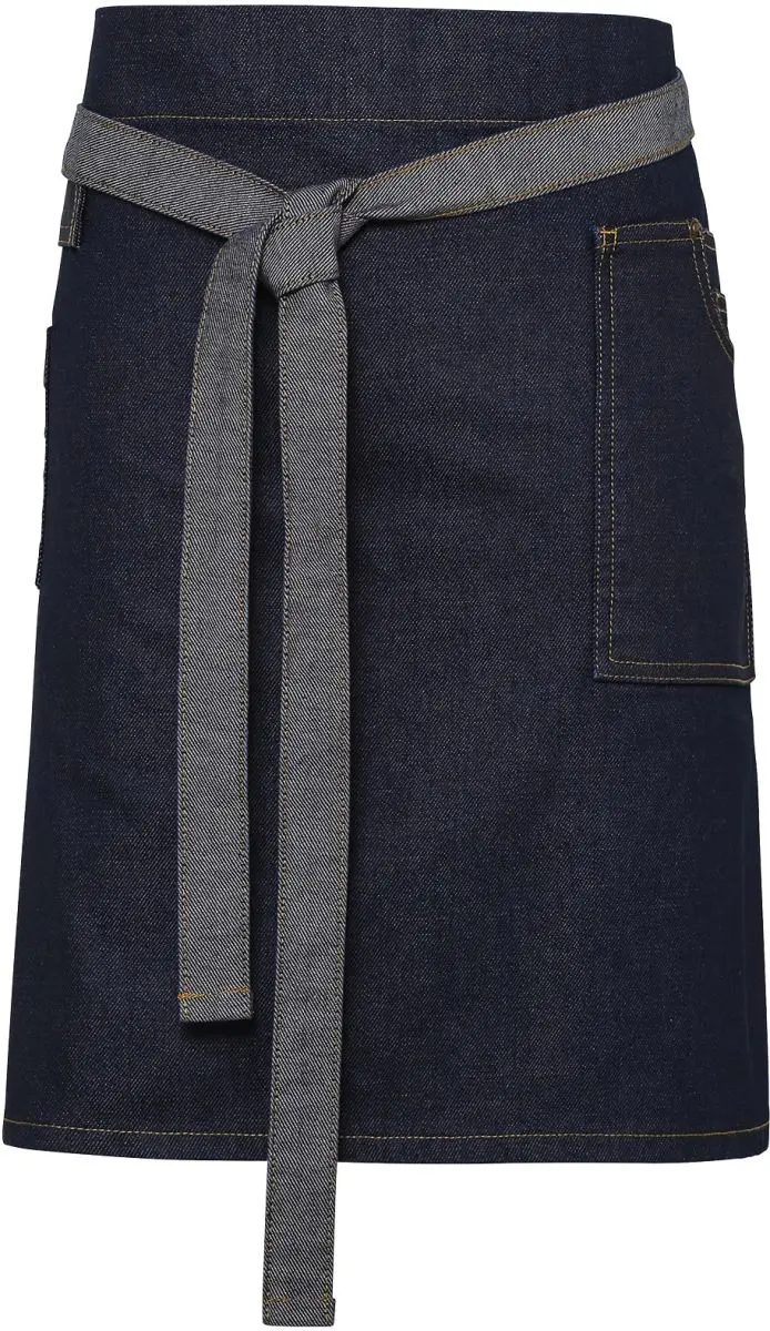 Denim zástěra do pasu krátká "Division" - indigo denim