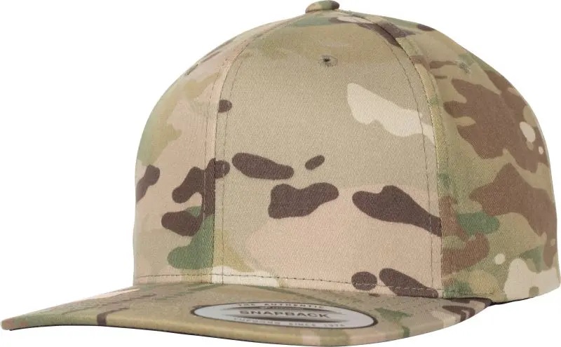 6 panelová Snapback kšiltovka - multicam
