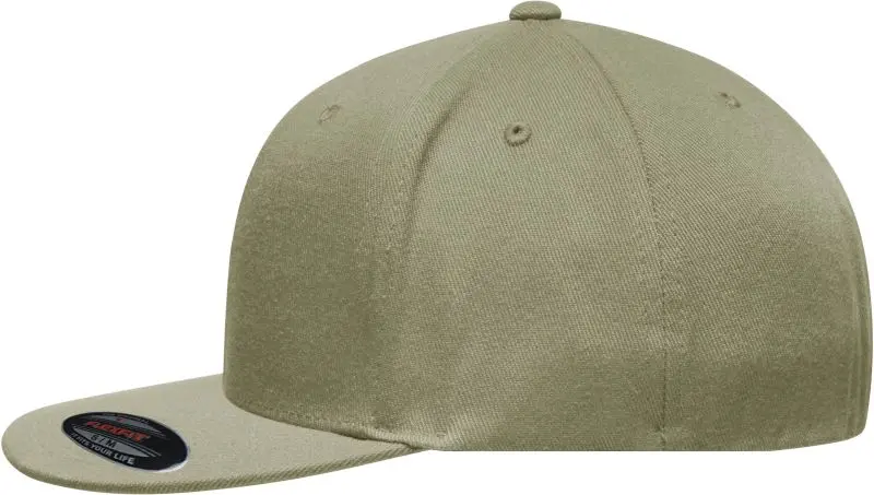 6 panelová Flexfit® kšiltovka s plochým kšiltem - khaki