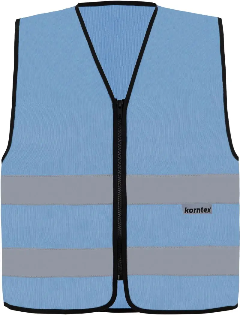 Bezpečnostní vesta se zipem - sky blue