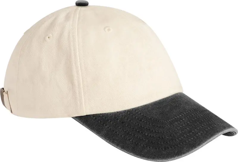 6 panel nízký profil v kontrastní barvě - natural/vintage black