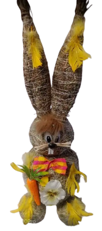 Slámovy zajíc zdobený 60cm