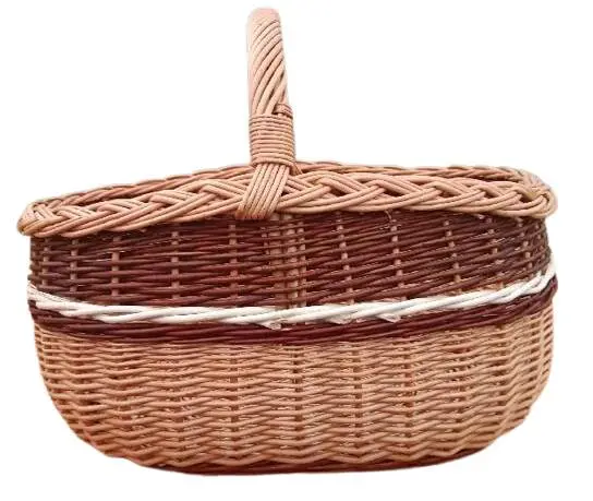 Proutěný košík Elegán hnědý malý