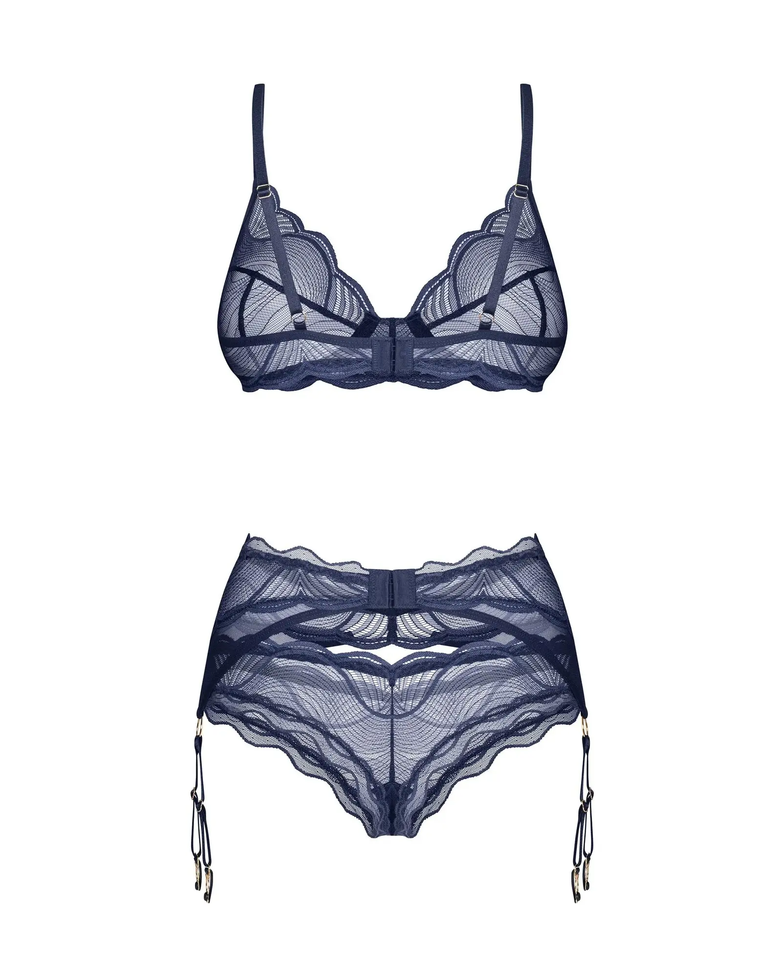 Dámský sexy set Nightly Blue 3-PCS SET tm. modrý - Obsessive