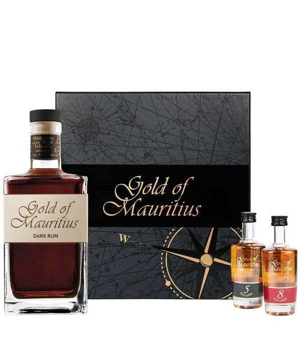 Gold of Mauritius Dark Rum + 2 x 0,05 l Mini 40% 0,8l