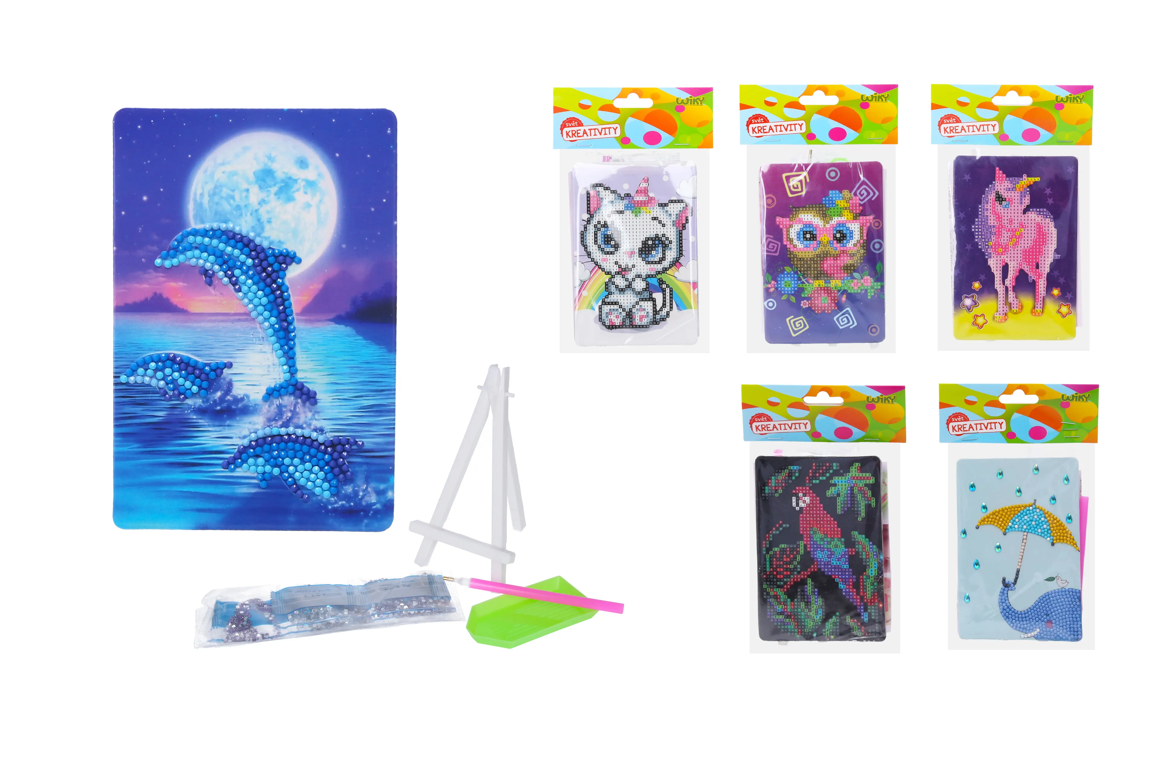 Wiky Diamantové malování 10 x 15 cm kreativní set se stojánkem