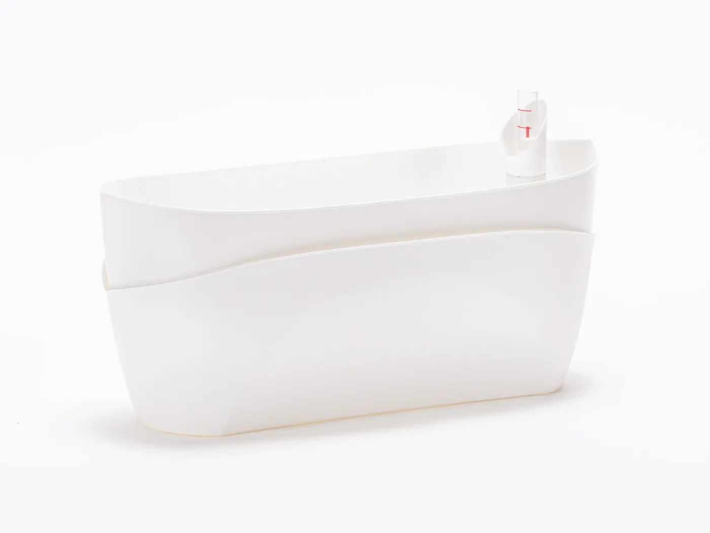 Plastia Samozavlažovací truhlík Doppio bílá 38 cm 38 cm 15,5 cm