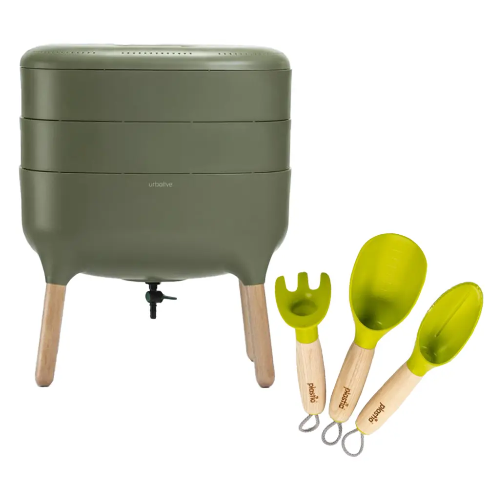 Plastia Set ZELENÝ - Vermikompostér + Pěstební set 50,5 cm 38 cm