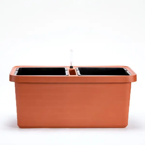 Plastia Samozavlažovací velkoobjemový truhlík Berberis DUO terakota 80 cm 80 cm 39 cm