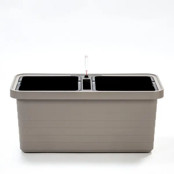 Plastia Samozavlažovací velkoobjemový truhlík Berberis DUO taupe 80 cm 80 cm 39 cm