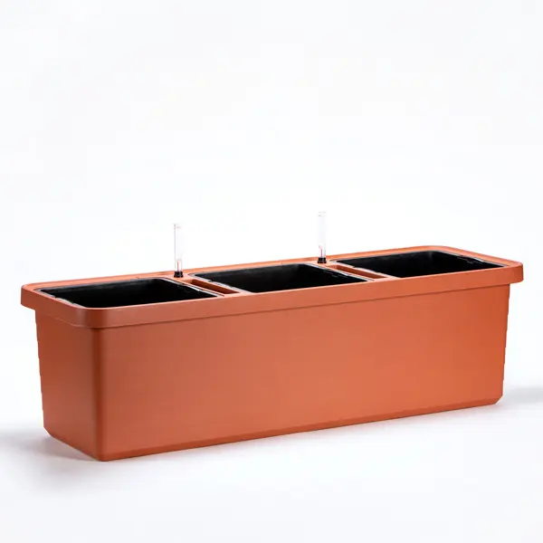 Plastia Samozavlažovací velkoobjemový truhlík Berberis TRIO terakota 117 cm 117 cm 40 cm