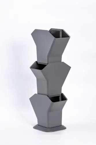 Plastia TREE - samozavlažovací vertikální květináč - set 3 ks + podstavec