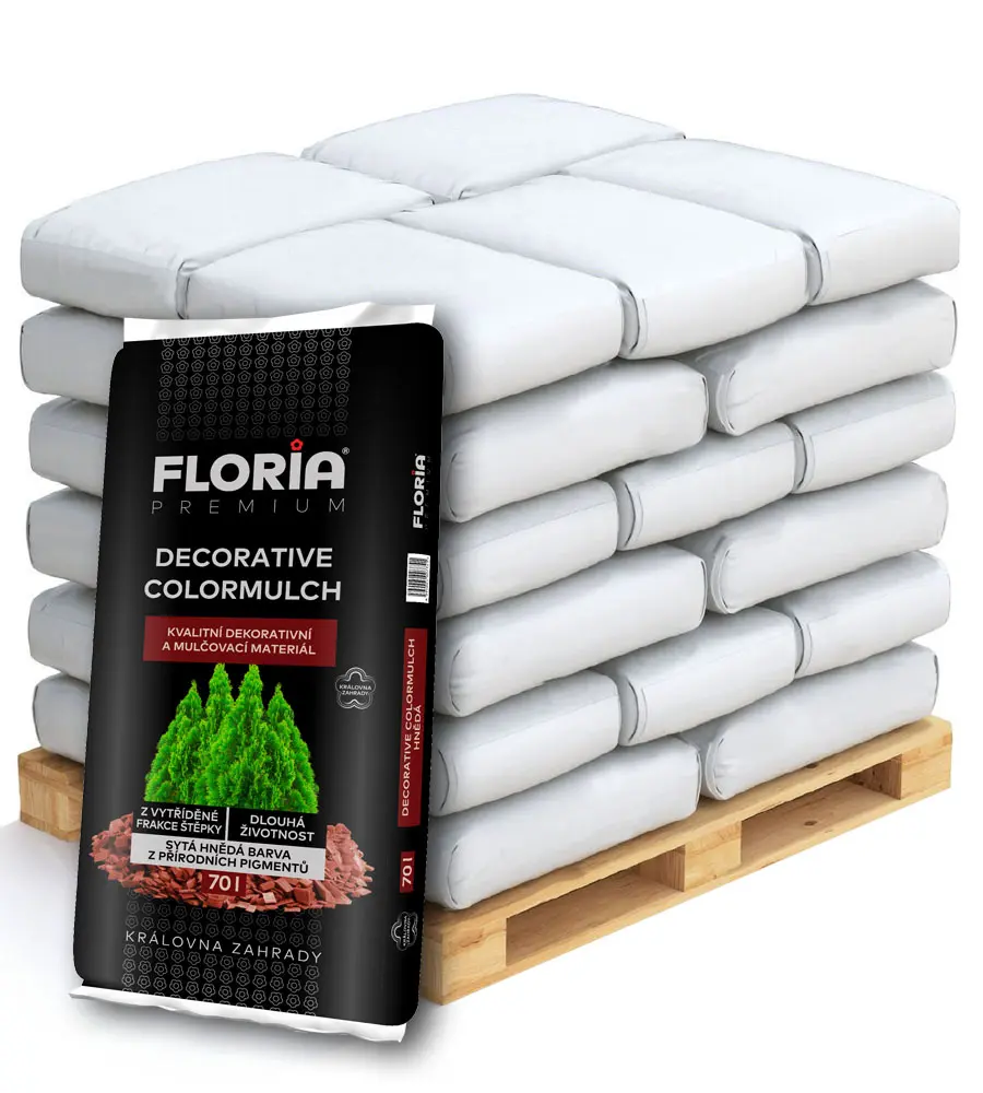 AGRO CS FLORIA PREMIUM Decorative ColorMulch hnědá Paleta 36x70 l
