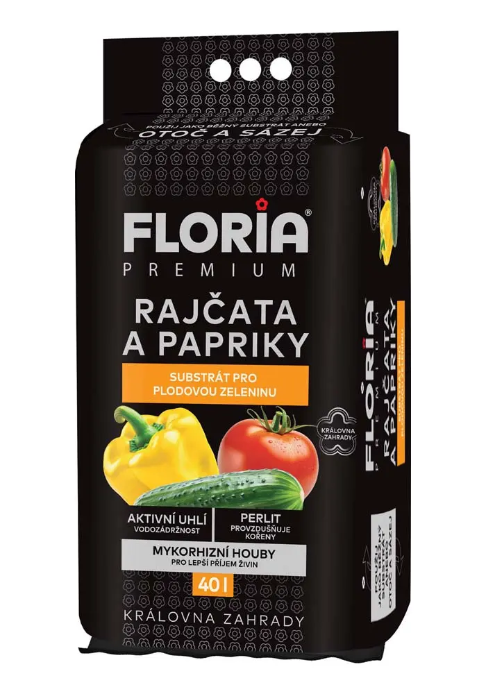 AGRO CS FLORIA PREMIUM Substrát pro rajčata a papriky (Otoč a sázej) 40 l