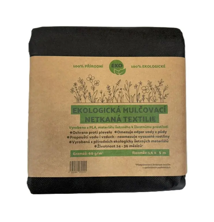 Juta ECO Netkaná mulčovací textilie PLA 60 g/m² 1,6 x 5 m černá kompostovatelná