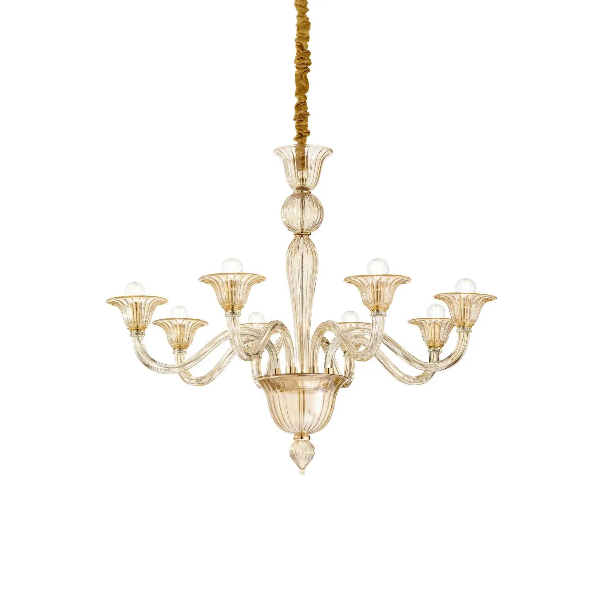 Závěsné svítidlo Ideal Lux Brigitta SP8 ambra 199412 E14 8x40W 89cm oranžové