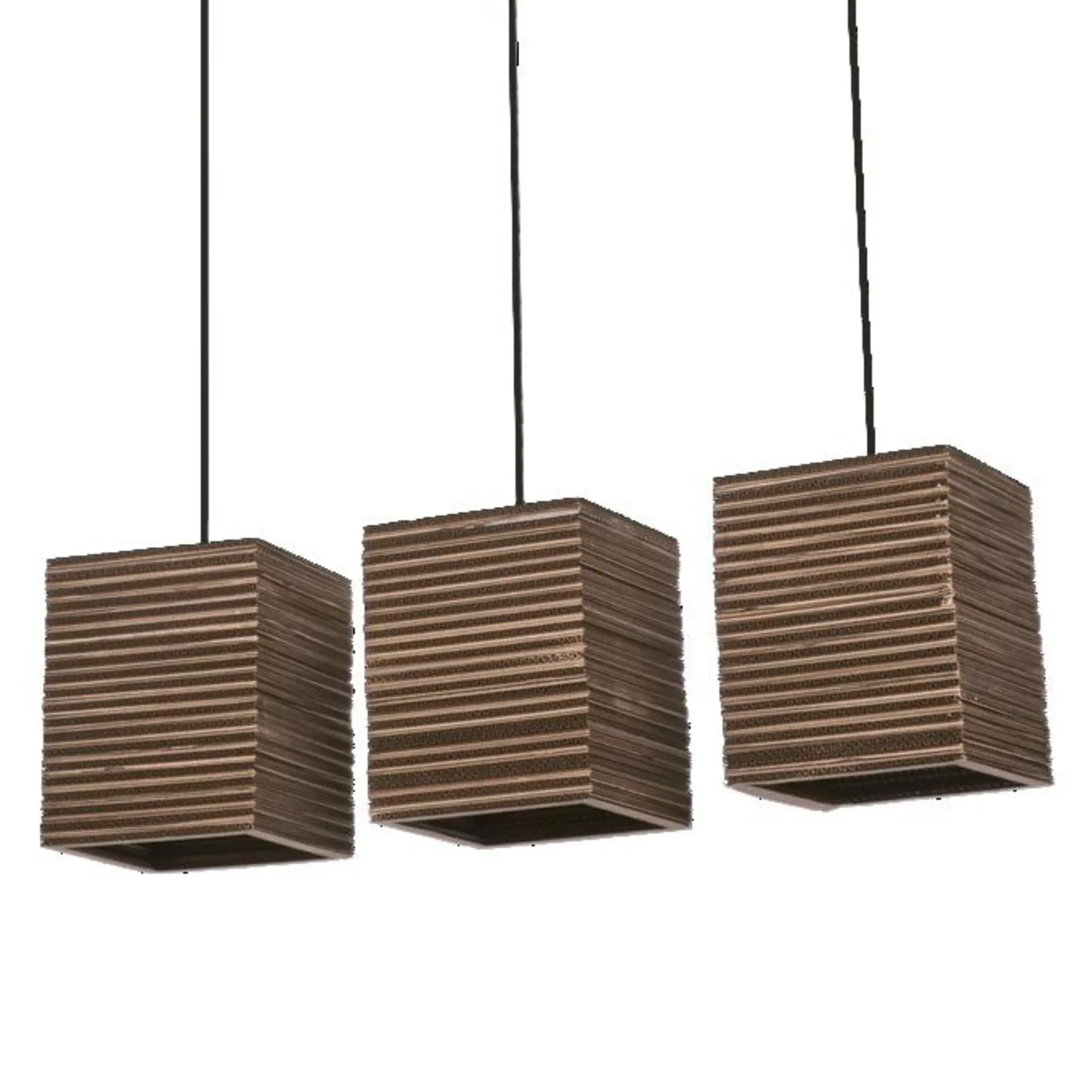 LEDVANCE závěsné svítidlo Cardboard Square 3xE27 hnědé 4058075837386