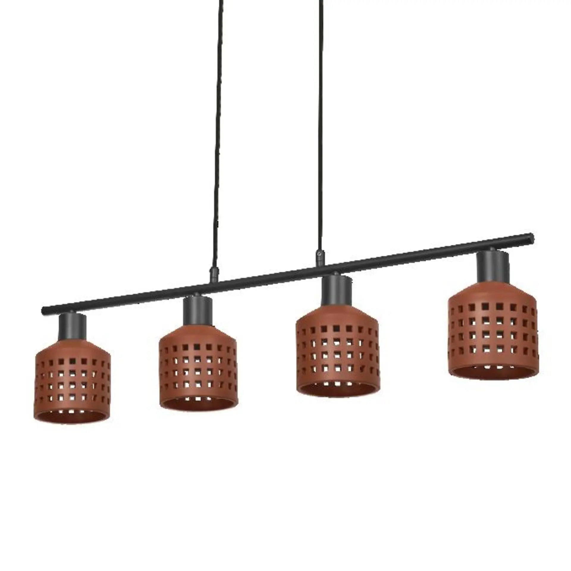 LEDVANCE závěsné svítidlo Clay Windows lineární 4xE27 hnědé 4058075841000