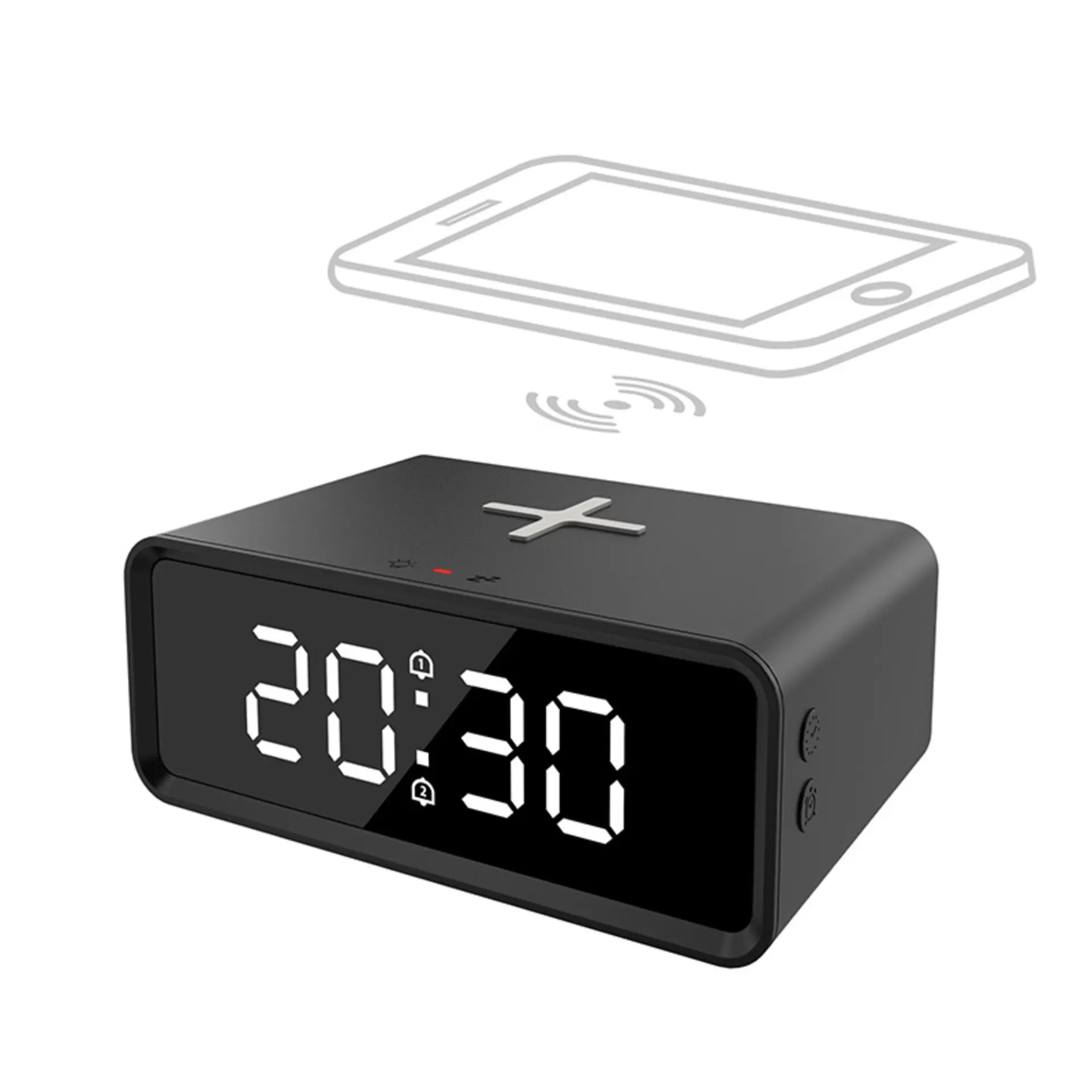 Solight digitální hodiny s Qi bezdrátovou nabíječkou CA07B