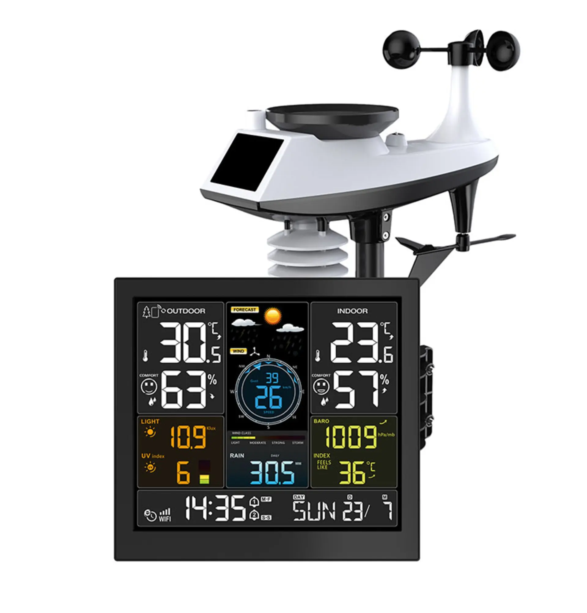 Solight profesionální smart WIFI meteostanice TE93WiFi