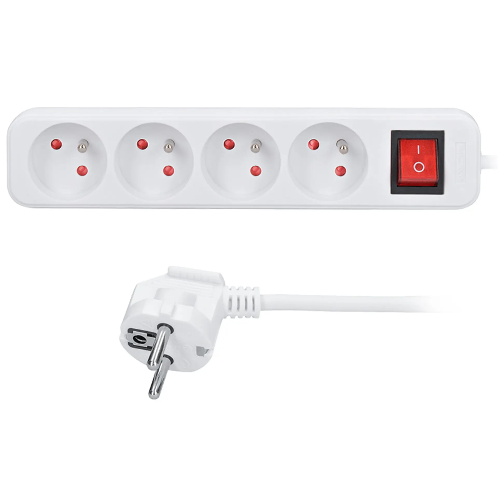 Kabel prodlužovací s vypínačem 4zásuvka Solight 3 m 1 mm2 IP 20