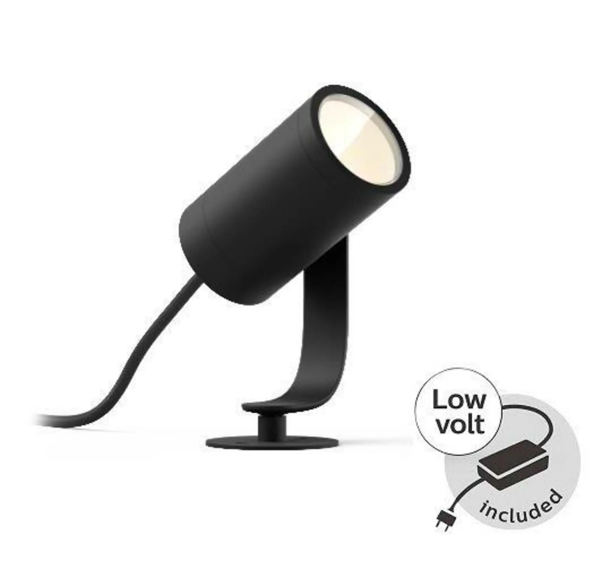 PH 17428/30/P7 Hue LED White and Color Ambiance Venkovní spotové zemní/ nástěnné svítidlo Philips Lily 17428/30/P7 černé s adaptérem - PHILIPS HUE (915005671701)