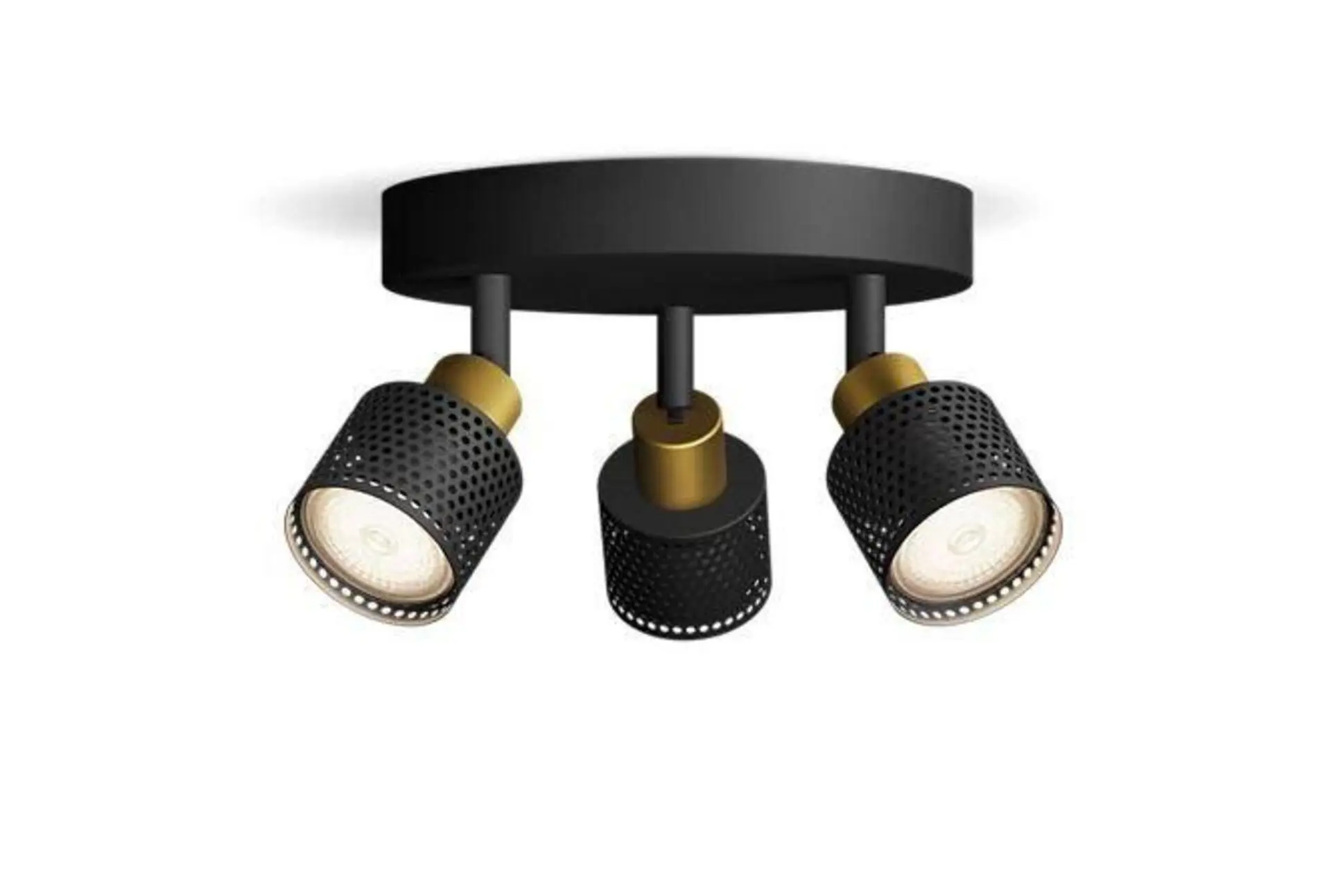 Philips Niall bodové svítidlo 3x GU10 5W bez zdroje 20cm kulaté IP20, černé